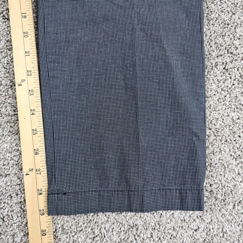 J Crew Pants Mens 34x29 Black Grid Check Bedford Slim Tapered Lightweight Cotton